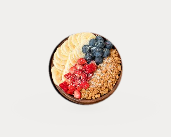 Roc açaí bowl: galleta de almendra, arándanos, plátano, fresa